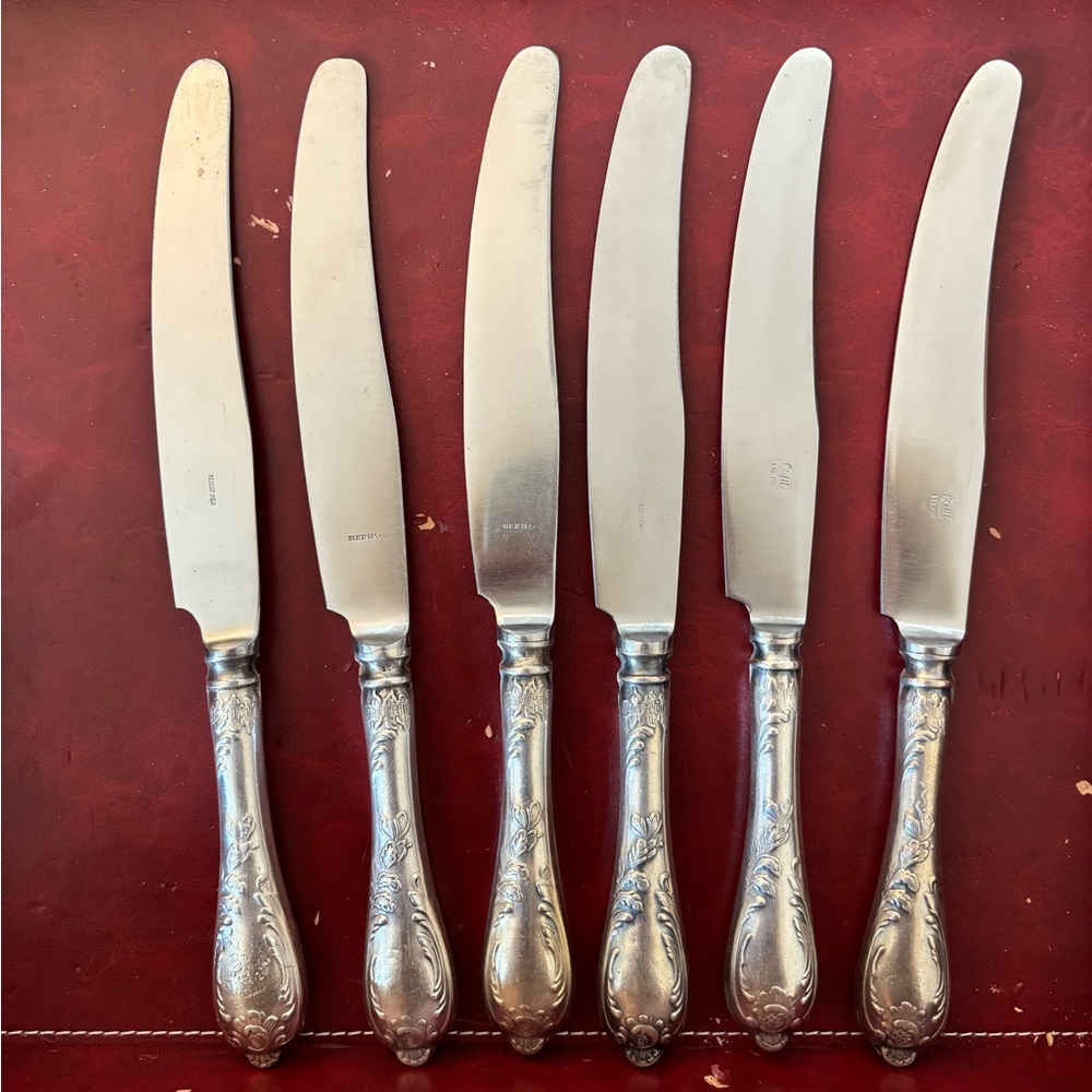 Elegant Silver Plated Knives Vintage From Former USSR